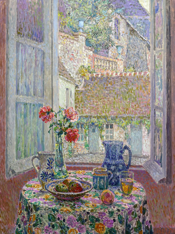 FlekmanArt Still Life Table by The Window by Henri Le Sidaner Flower vase