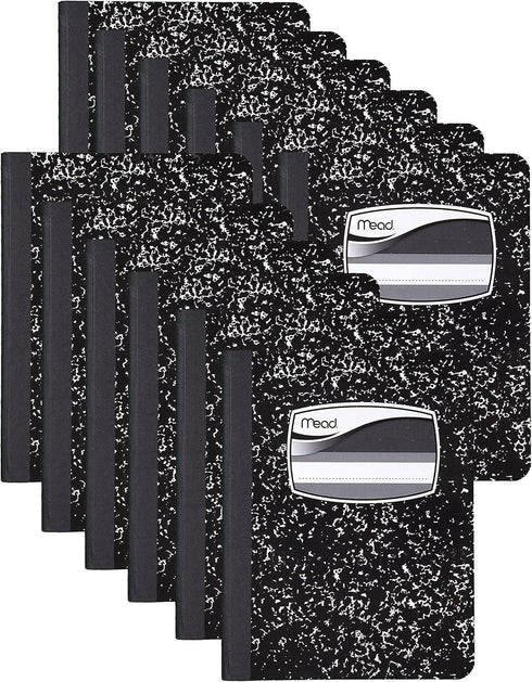 Mead Square Deal Black Marble Memo Book, 3 1/4" x 4 1/2", 50 Sheets (12 Pack)