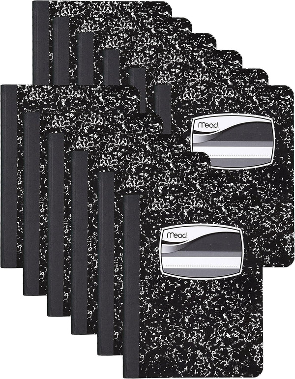 Mead Square Deal Black Marble Memo Book, 3 1/4" x 4 1/2", 50 Sheets (12 Pack)