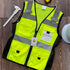 TCCFCCT Women's High Visibility Reflective Vest, 11 Pockets Neon Construction Work Vest with Zipper
