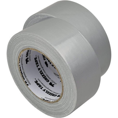 Grizzly Brand Professional Grade Duct Tape, 2-Pack, Silver Color, 1.1mil Thick, 1.88" Wide x 30 Yards