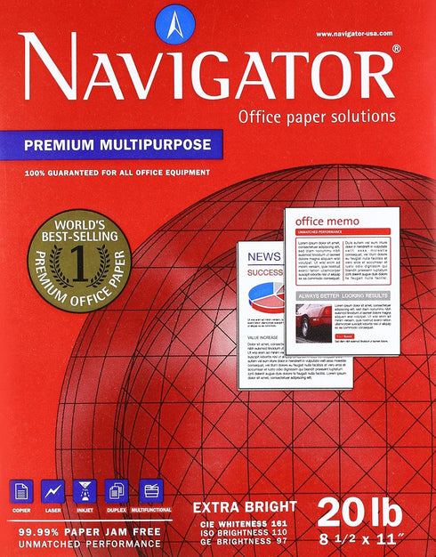 Multipurpose Paper, 32lb, 99 GE/1120, 8-1/2"x11", 2000, White
