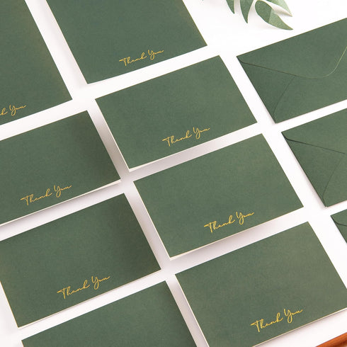 50 Pack Crisky Green Thank You Cards with Envelopes & Stickers Bridal Shower Graduation Thank You Cards Small Business