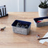 Three by Three Seattle Felt Storage Bin 6x4x2.5 Inch for Office, Craft Room, Living Room, Bedroom (Navy)