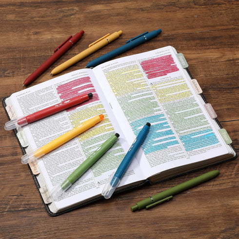 Mr. Pen Bible Highlighters & Pens, 8 Pack - Vibrant Gel Highlighters, No Bleed Through, Bible Journaling Kit