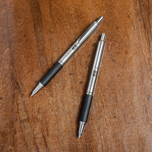 Zebra Pen G-402 Gel Pens 2-Pack, Black Ink, 0.5mm Fine Point, Stainless Steel Barrel, Comfortable Grip