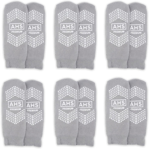 6 AMERICAN HOSPITAL SUPPLY Non-Slip Hospital Socks, Anti-Skid, Anti-Slip Gripper Socks for Medical or Home Use, Pairs