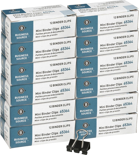 Business Source Fold-Back Binder Clips, Mini (65364BX)