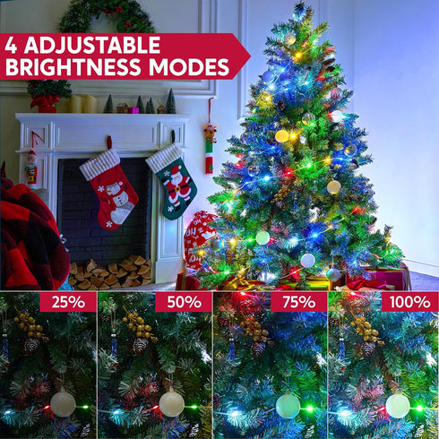 600 Outdoor,197 8 Joiedomi LED Christmas Lights FT Multicolor Christmas Tree Lights with Modes Timer, PVC Clear Wire