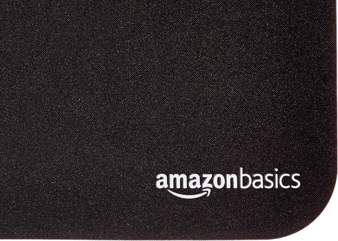 Amazon Basics 12.4L 10.6W inches Square Mouse Pad, Cloth with Rubberized Base, Standard, Black, x