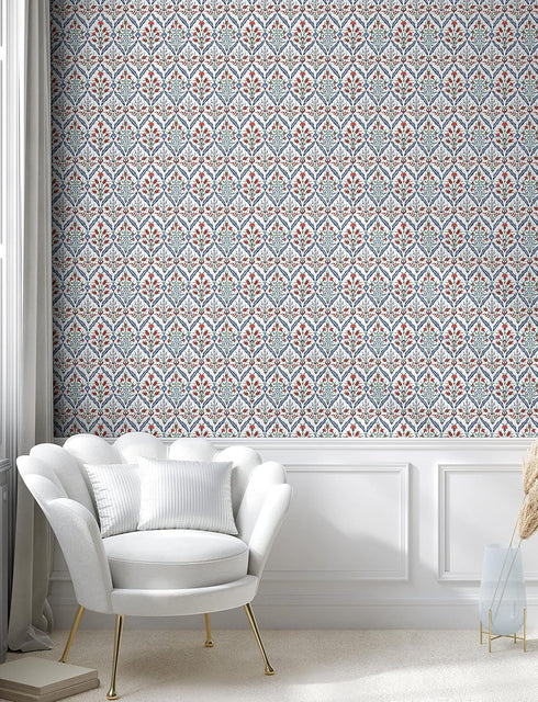 13" 36", Ambesonne Ottoman Peel & Stick Wallpaper Home, Turkish Traditional Ceramic Tulip Patterns with Cultural