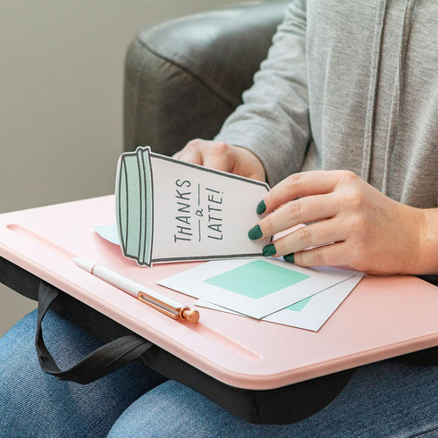 LAPGEAR Compact Lap Desk - Rose Quartz, Fits up to 15 Inch Laptops, Style No. 43104