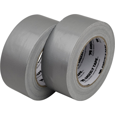 Grizzly Brand Professional Grade Duct Tape, 2-Pack, Silver Color, 1.1mil Thick, 1.88" Wide x 30 Yards