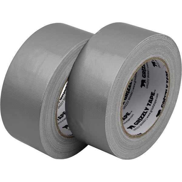 Grizzly Brand Professional Grade Duct Tape, 2-Pack, Silver Color, 1.1mil Thick, 1.88" Wide x 30 Yards