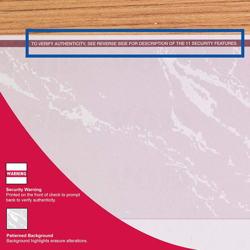 DocuGard Burgundy Marble Middle Check, 8.5 x 11 Inches, 24 lb, 500 Sheets, 1 Check Per Sheet