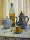 FlekmanArt Still Life Cup Bottle Coffeepot Spoon Sugar Bowl Table by Henri Le
