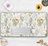 Cute Flowers Desk Mat, Pressed Dried Floral Mouse Pad, XXL Large Extended Gaming Mousepad 31.5x15.75 in for Women Office