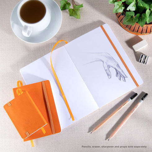 Pentalic Pocket Sketchbook: 3" x 4" Traveler Journal, 160 Pages, Orange