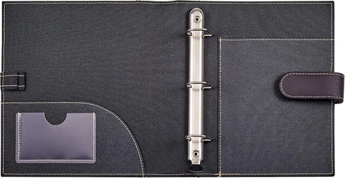 It's Academic Mini Executive Leather Portfolio Folder, 1" Ring Binder, 250-Sheet Capacity, Dark Brown