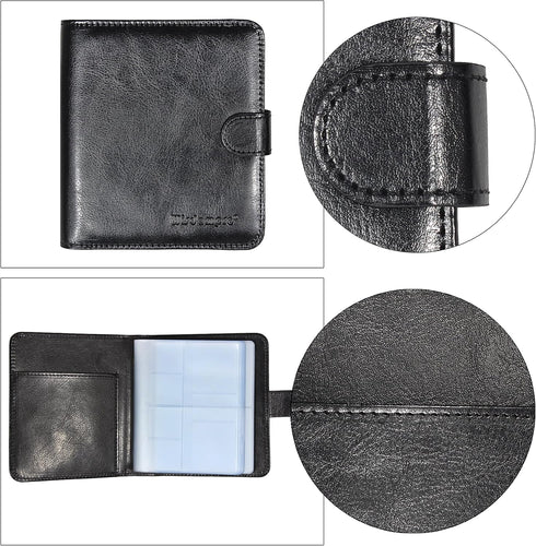 64 64 14 Wisdompro Business Card Book Organizer, Premium PU Leather Wallet Name Credit ID Card Holder Case
