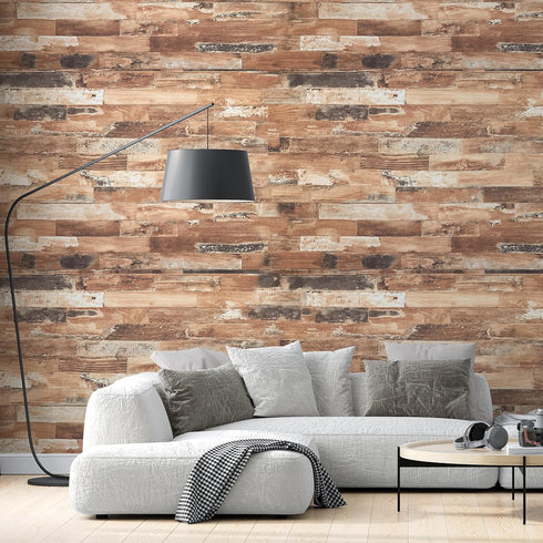 (24" 78", Very Berry Sticker Wood Panel Peel and Stick Wallpaper x Light Texture, Dark Wood) Waterproof and Easy