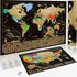 Two Scratch-Off Maps: World Map 17x24" + USA Map, Deluxe Travel Posters with Accessories