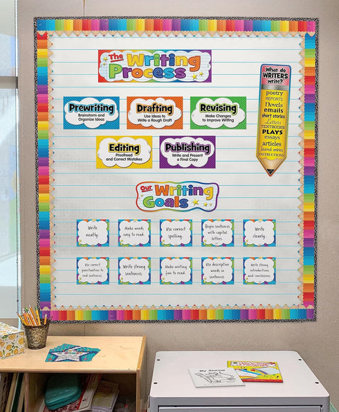 Teacher Created Resources 3496 Colored Pencils Die-Cut Border Trim, 35 Foot