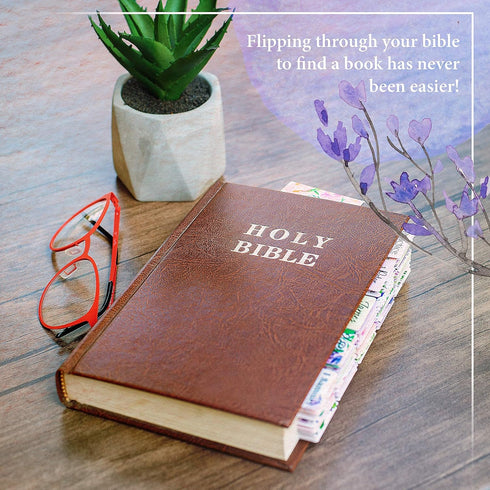 Born2Calm Bible Tabs for Women, 90 Pieces Laminated Bible Study Tools, Easy to Use Bible Book Tabs