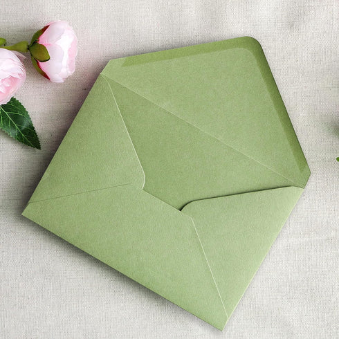 PONATIA 50 PCS/Pack Sage Green A7 Envelopes, 5.35 x 7.5'' for 5 x 7'' Wedding Invitation Cards, Graduation Invite,