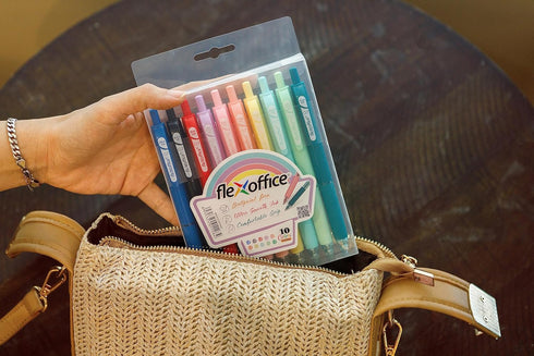 Pastel Ballpoint Pens, Colored Ink, Retractable, Medium Point 0.7mm, Quick Drying, Smearing and Smudging Proof
