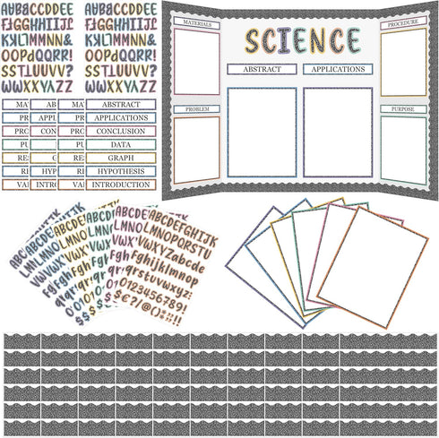 WATINC Composition Science Fair Board Supplies - 96Pcs Self Adhesive Science Fair