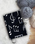 Book Sleeve Cover, Musical Clef Black Pattern, Washable Fabric Protector for Paperback, Padded Case