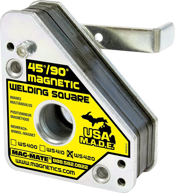 MAG-MATE WS420 Mid-Size Magnetic Welding Square, Durable Tool with Covered Magnet, 150 lbs. Holding Capacity