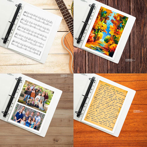 Rubex Sheet Protectors, 8.5 x 11 inch Clear Page Protectors, Reinforced 11 Hole for 3 Ring Binder (50 Sheets)