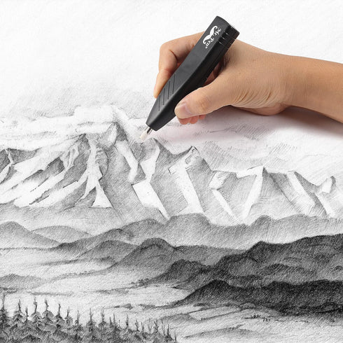 Mr. Pen Electric Eraser Kit, 36 Eraser Refills and 1 Brush, Battery Operated Eraser for Artists and Drawing.