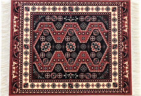 Inusitus 4-Pack Oriental Rug Mouse Pads Mini Carpet Style Mousepads with Fringe, Non-Slip Rubber Base, Aesthetic Desk