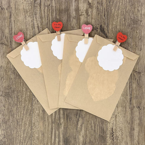 Quotidian Brown Flat Medium Greaseproof Kraft Paper Bags - 4" x 6" (Pack of 100) for Bakery Cookies, Candies, Dessert