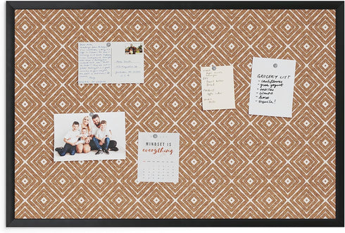 U Brands Fashion Cork Bulletin Board, 36 X 24 Inches with Black Wood Frame for Office Decor