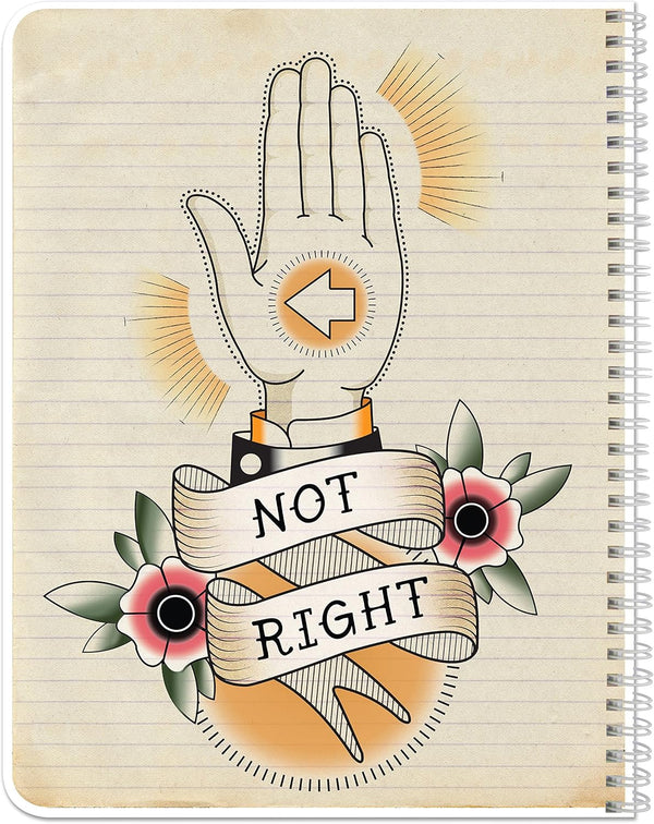 BookFactory Left-Handed Notebook, NotRight (Lefty) 120 Pages, 8.5'' x 11'', Wire-O