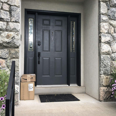 4" x 5" Smile You're on Camera & No Soliciting Sign, 3M Self-Adhesive for Door, Window, Wall, Durable Aluminum