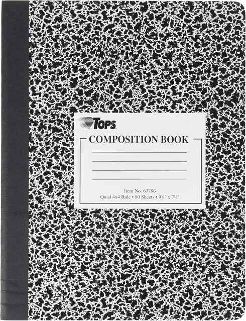 Tops 63786 9-3/4" X 7-1/2" Quad Ruled Composition Notebook by Moore Wallace Na Dba Tops