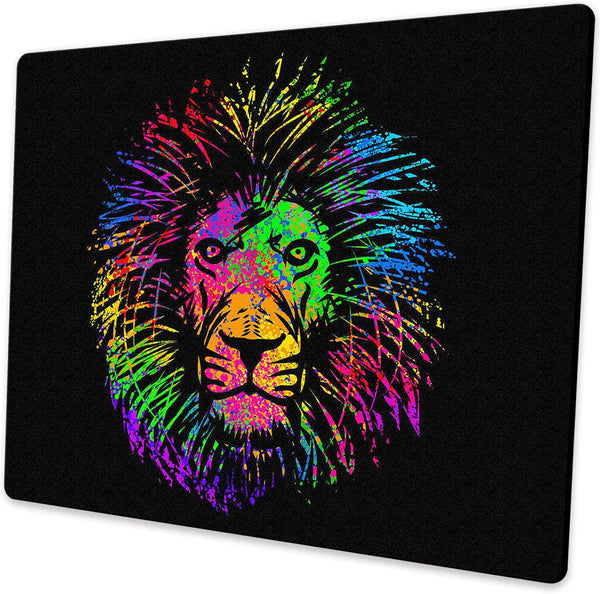 Small Computer Mouse Pad with Personalized Watercolor Lion Design, Non-Slip Rubber Office Mousepad