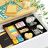 CAXXA 3 Slot Drawer Organizer, Black - 4 Adjustable Dividers for Junk Drawer Storage, Office Desk Supplies