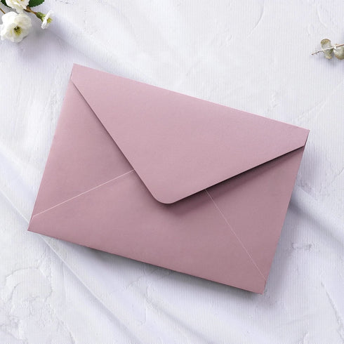 PONATIA 50 PCS/Pack A7 Envelopes - 5.25 x 7.5'' Shiny Dusty Rose for Wedding Invitations, Gift Cards