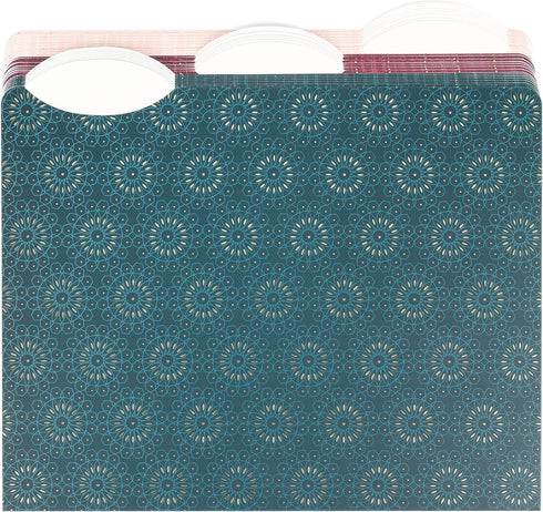U Brands 3 Tab File Folders, Fleuri Jewel Tones, 24 Count for Organizing Documents