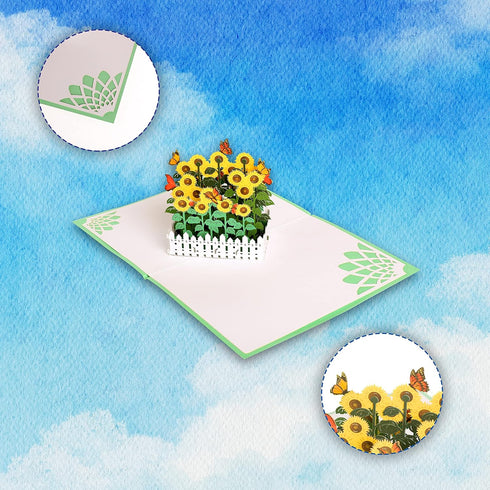 CUTE POPUP - Happy Birthday Pop Up Card, Sunflower Design, Thinking Of You, Get Well Soon Card