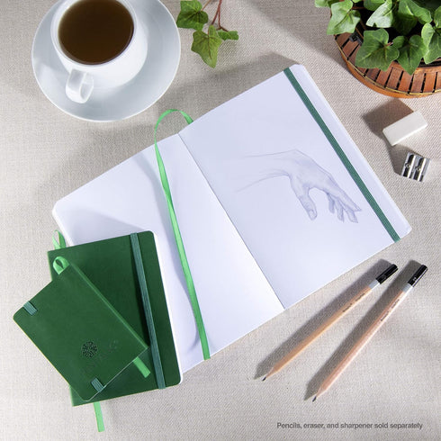 Pentalic Pocket Sketchbook: 3" x 4" Traveler Journal, 160 Pages, Green