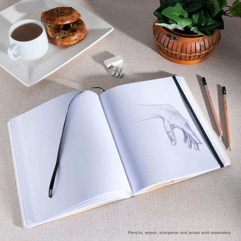 Pentalic 8" x 10" Pocket Sketchbook, 160 Pages, Black for Travel Journaling