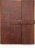 GALLAWAY LEATHER Padfolio Portfolio Folder, Slim Organizer for Letter Legal A4 Notebooks, Dark Chocolate