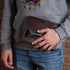 Single Pen Case Holder Sleeve, Thick Buffalo Full Grain Leather (Buffalo Light Tan)